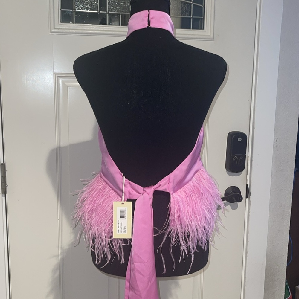 Ramy Brook Pink Embellished Halter Blouse - Picture 13 of 15